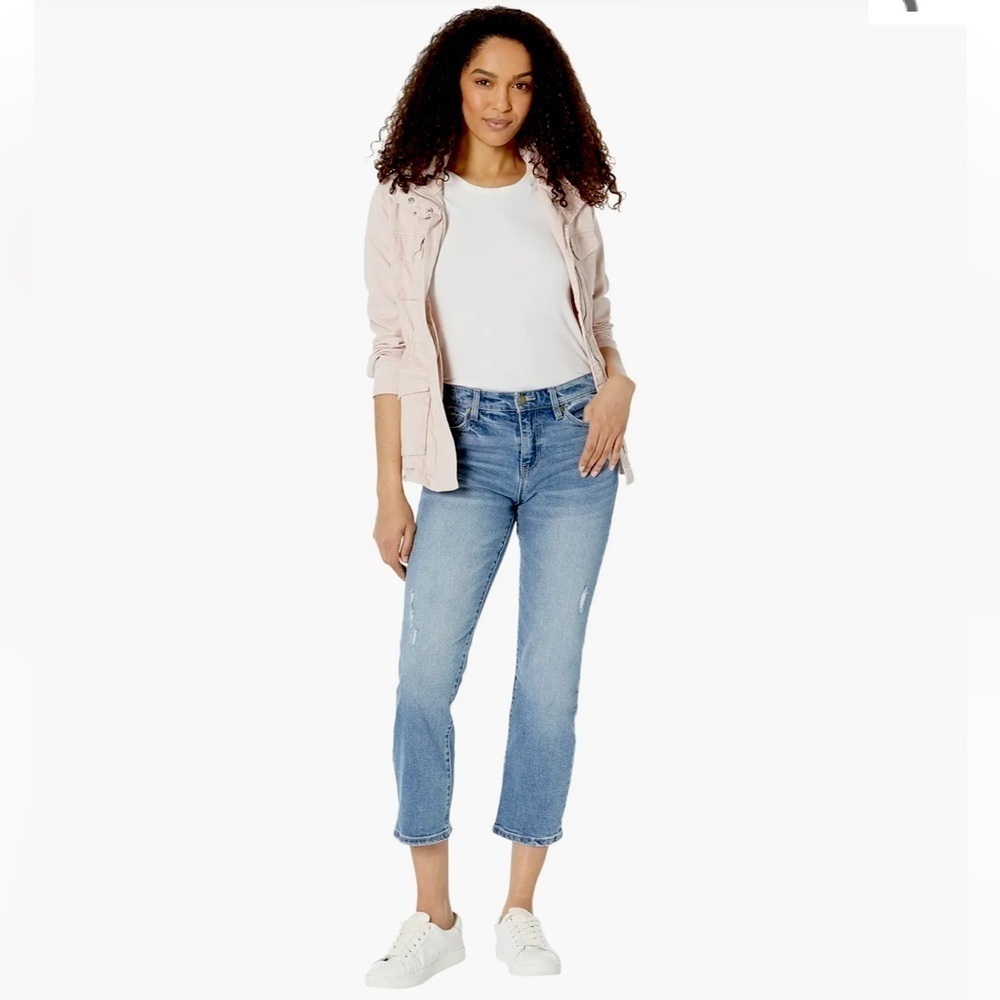 Liverpool Los Angeles Straight in Thyme Denim Crop Stretch Jeans Size 14W NWT